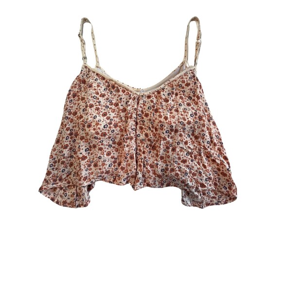 NWOT Fisherman's Daughter Floral Crop Top Tank‎ Strappy Orange Blue Boho Flowy M - Picture 11 of 13